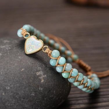 Amazonite Love Heart Opal Bracelet-Your Soul Place